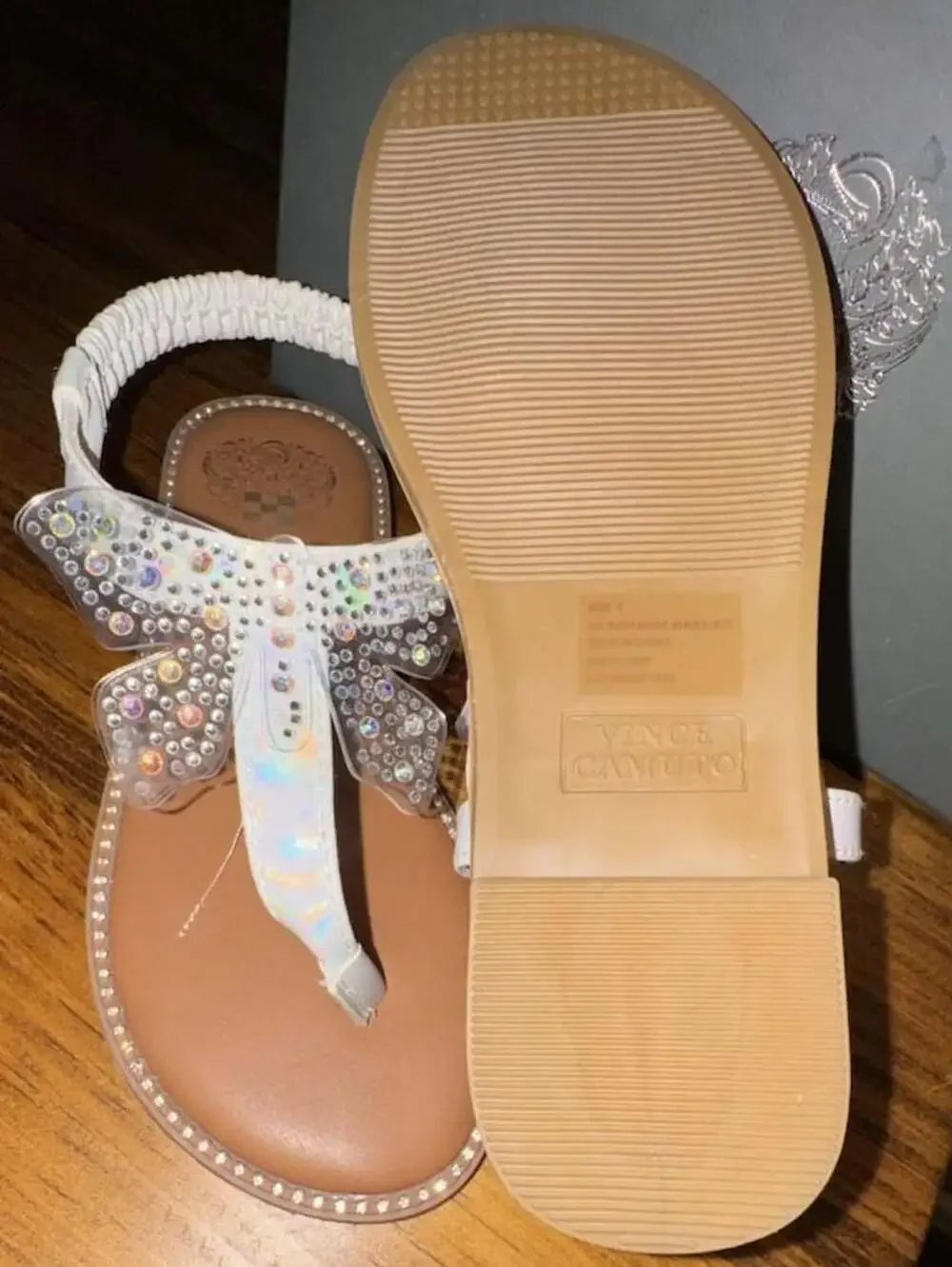 Vince Camuto Little & Big Kid Kimana Rhinestone Butterfly Sandals White